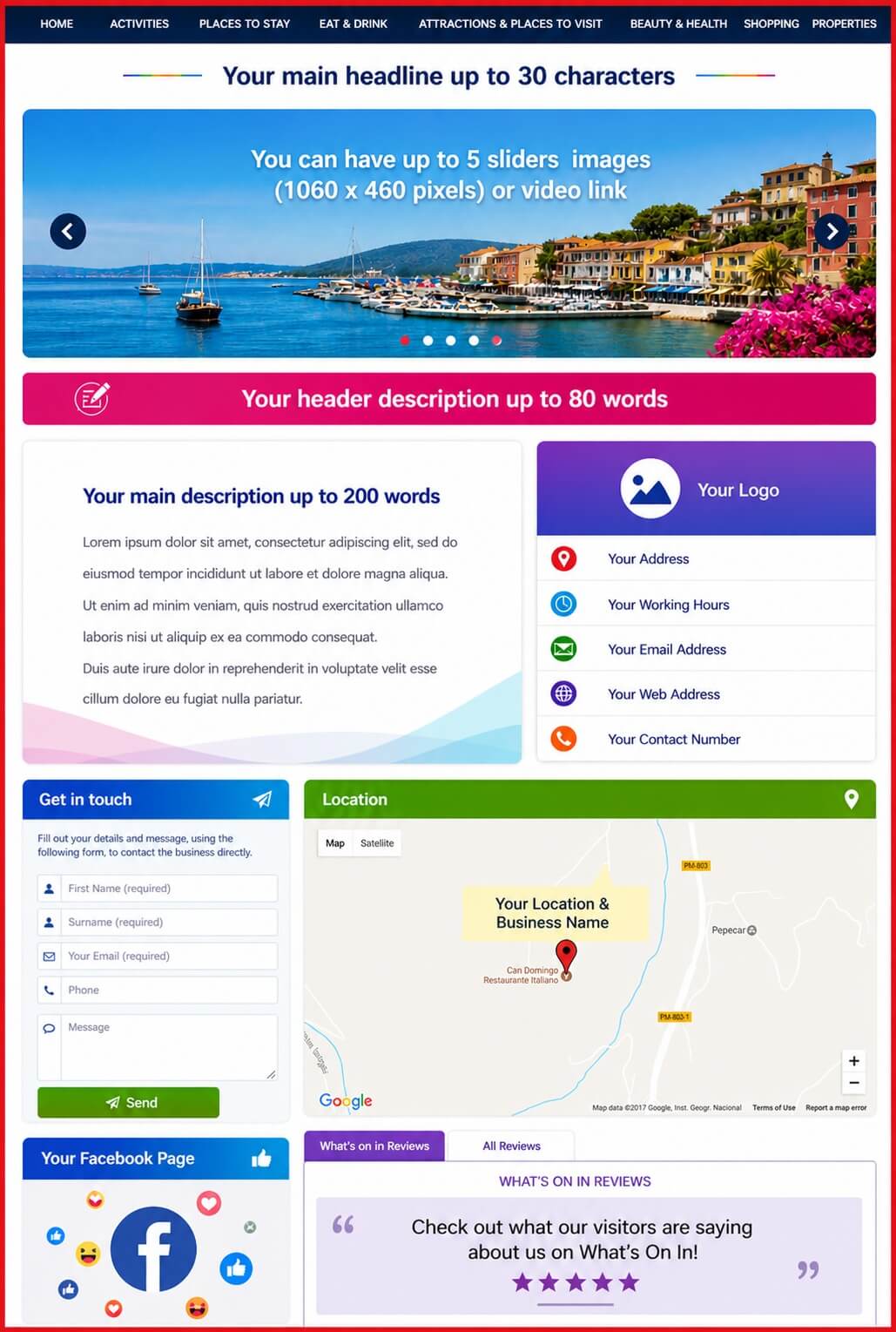 Sales Page Layout when Advertise in Reading